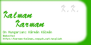 kalman karman business card