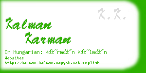 kalman karman business card